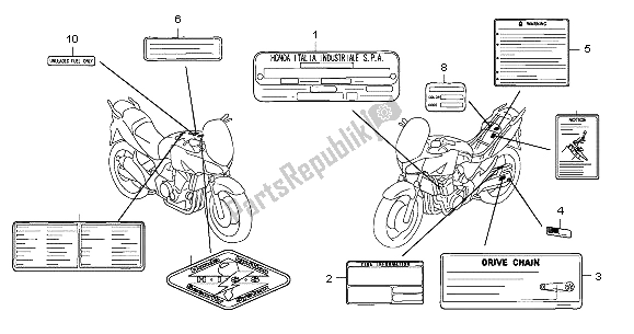 All parts for the Caution Label of the Honda CBF 600N 2007