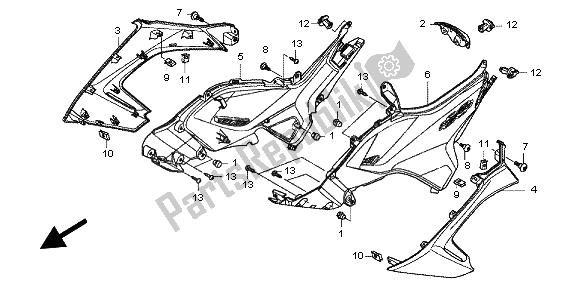 Todas las partes para Cubierta Lateral de Honda NC 700X 2012