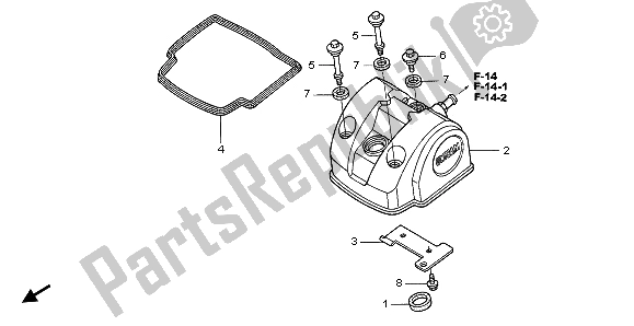 Todas las partes para Cubierta De Tapa De Cilindro de Honda CRF 450R 2002