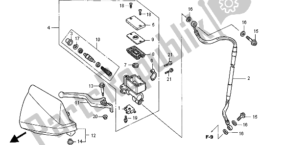 Todas as partes de Fr. Cilindro Mestre De Freio do Honda XR 400R 1996