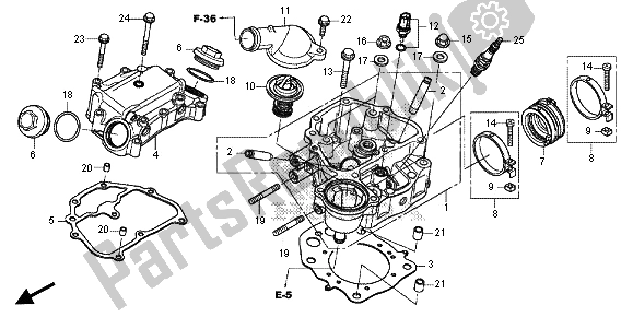 Todas as partes de Cabeça De Cilindro do Honda TRX 420 FA Fourtrax Rancher AT 2013
