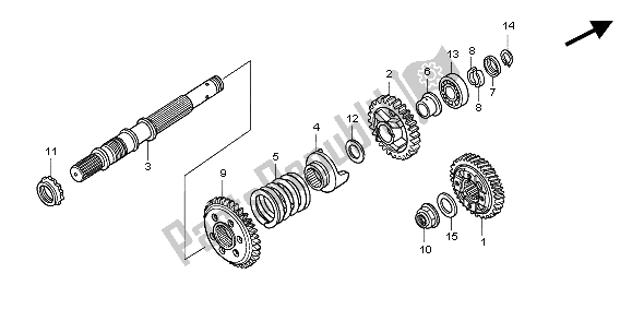 All parts for the Final Shaft of the Honda GL 1800A 2004