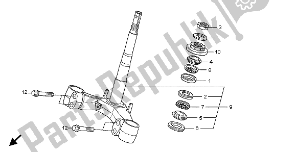 Toutes les pièces pour le Potence De Direction du Honda FES 125A 2007