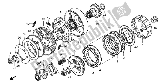 All parts for the Clutch of the Honda TRX 450 FE Fourtrax Foreman ES 2003