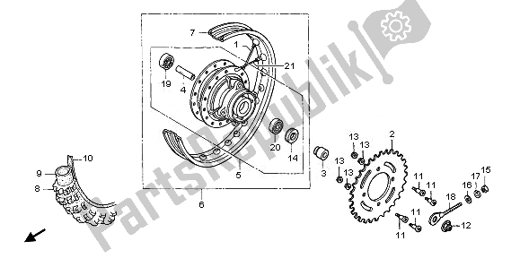 Tutte le parti per il Ruota Posteriore del Honda CRF 70F 2011