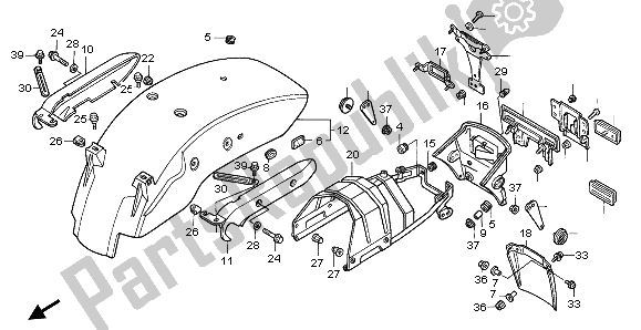 Tutte le parti per il Parafango Posteriore del Honda VF 750C 1995