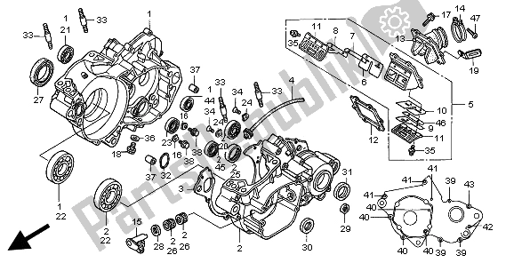 All parts for the Crankcase of the Honda CR 250R 2002