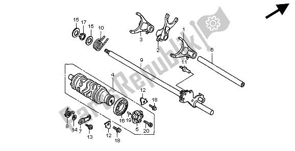 Wszystkie części do B? Ben Zmiany Biegów Honda CB 600F Hornet 1998