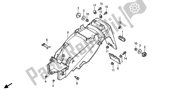 Todas las partes para Guardabarros Trasero de Honda VFR 750F 1993