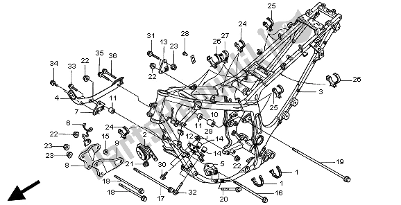 All parts for the Frame Body of the Honda XRV 750 Africa Twin 1997