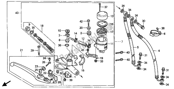 Wszystkie części do Fr. G?ówny Cylinder Hamulca Honda VFR 400R3 1991