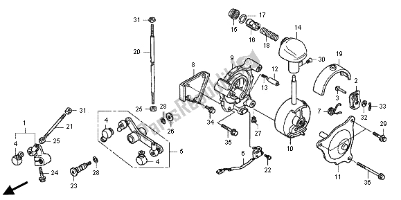 All parts for the Select Lever of the Honda TRX 500 FA Fourtrax Foreman Rubicon 2013