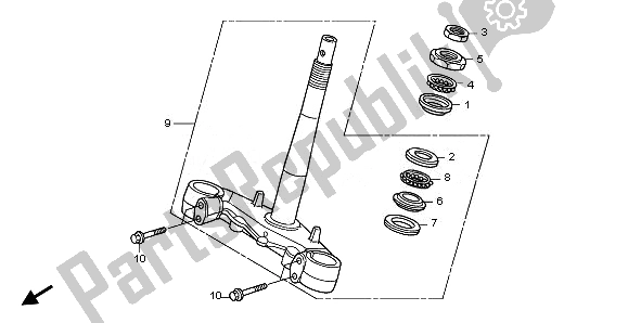 All parts for the Steering Stem of the Honda SH 125R 2011