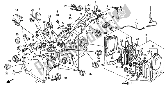 All parts for the Wire Harness of the Honda GL 1500 SE 1992