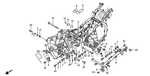 All parts for the Frame Body of the Honda GL 1500 1988