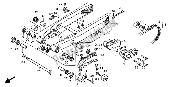 Todas las partes para Basculante de Honda CR 500R 1995