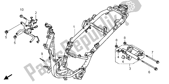 All parts for the Frame Body of the Honda NSC 502 WH 2013