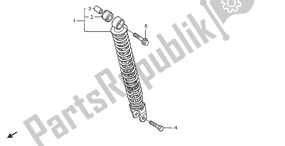 All parts for the Rear Cushion of the Honda NPS 50 2005