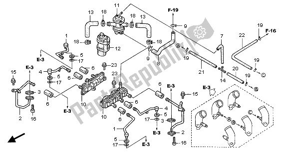 All parts for the Air Injection Control Valve of the Honda GL 1500C 2001