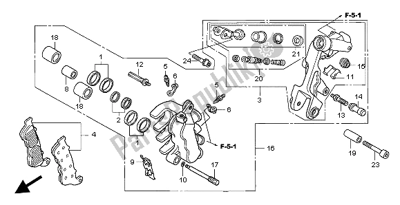 Todas las partes para Pinza De Freno Delantero (l.) de Honda XL 1000 VA 2004