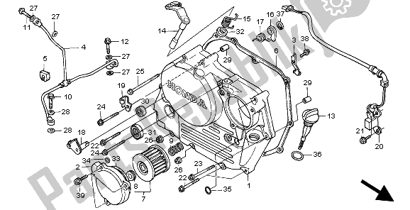 Todas las partes para Tapa Del Cárter Derecho de Honda XR 250R 1995