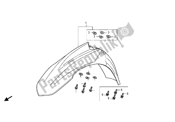 Todas as partes de Pára-lama Dianteiro do Honda CRF 450R 2012