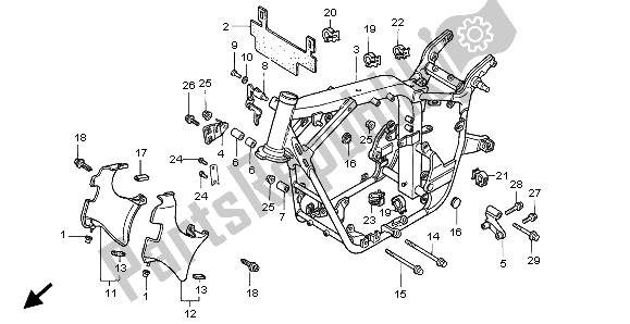 Tutte le parti per il Corpo Del Telaio del Honda VT 750C 1998