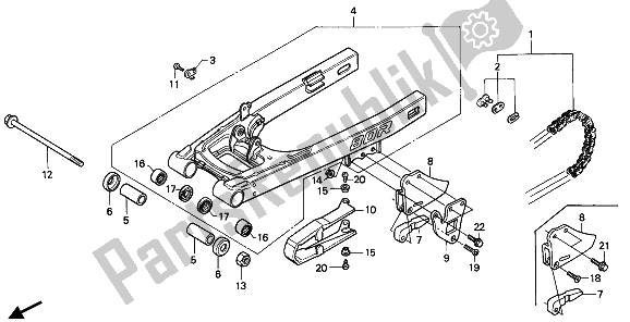 Todas las partes para Basculante Y Cadena De Transmisión de Honda CR 80R 1993