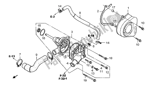 Tutte le parti per il Pompa Dell'acqua del Honda CBF 600 NA 2007