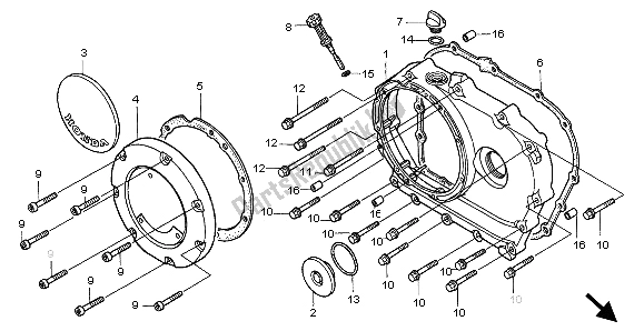 Tutte le parti per il Coperchio Carter Destro del Honda VT 1100C2 1999