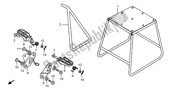 All parts for the Step of the Honda CR 250R 1998