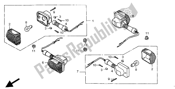 All parts for the Winker of the Honda CB 500 1998