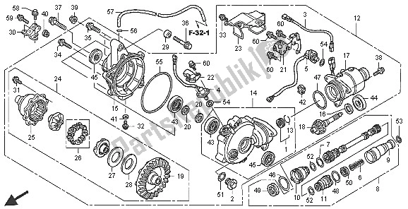 Todas las partes para Engranaje Final Delantero de Honda TRX 500 FA Fourtrax Foreman 2005