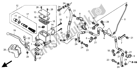Tutte le parti per il Pompa Freno Anteriore del Honda TRX 500 FE Foretrax Foreman ES 2012