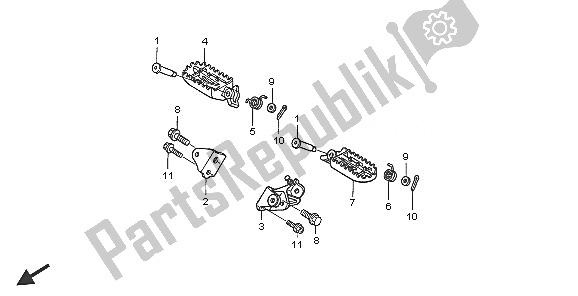 All parts for the Step of the Honda CRF 450X 2005