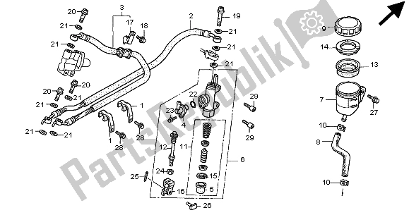 Tutte le parti per il Rr. Pompa Freno del Honda CB 1100 SF 2000