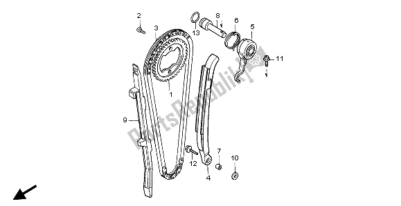 Todas las partes para Tensor De Cadena De Levas de Honda NX 650 1996