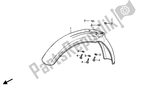 Tutte le parti per il Parafango Anteriore del Honda CR 80R 1991