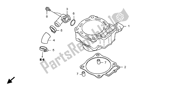 All parts for the Cylinder of the Honda CRF 450R 2009