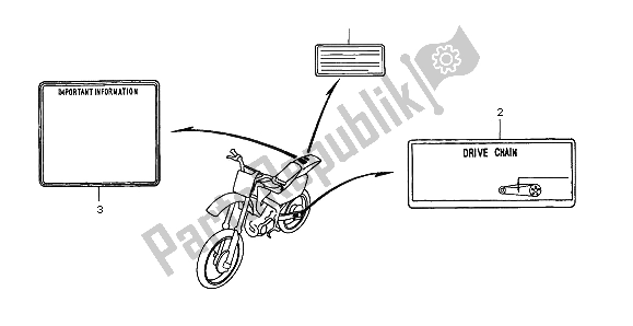 Todas las partes para Etiqueta De Precaución de Honda CR 250R 1997