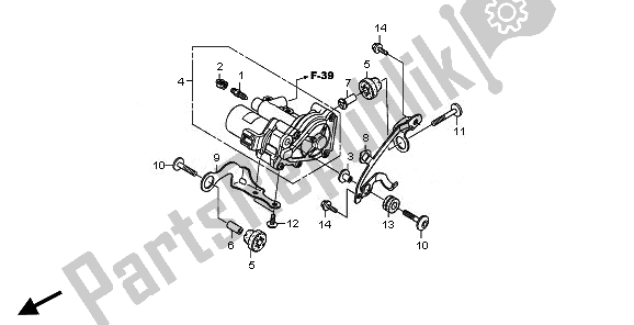 All parts for the Rear Power Unit of the Honda CBR 600 RA 2011