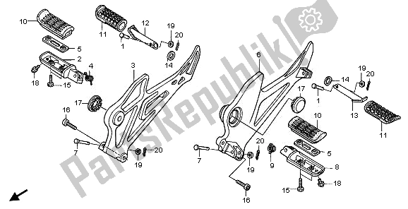 All parts for the Step of the Honda XL 125V 2008