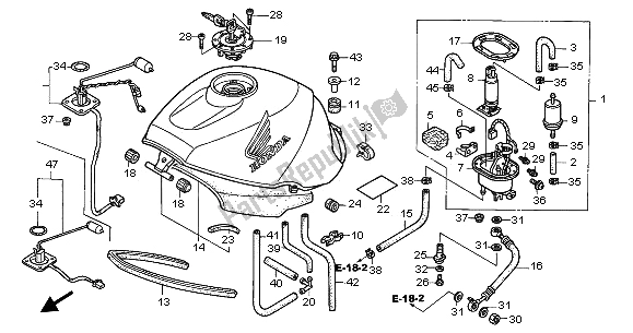 All parts for the Fuel Tank of the Honda CBR 1100 XX 2002