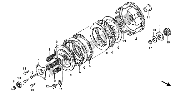 All parts for the Clutch of the Honda CR 85R SW 2004