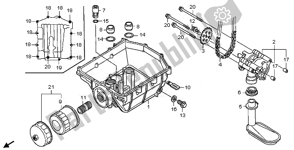 All parts for the Oil Pump of the Honda XL 1000 VA 2008