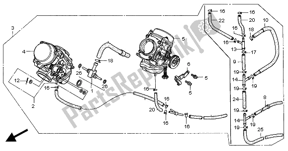 Todas las partes para Carburador (montaje) de Honda XRV 750 Africa Twin 2000