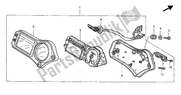 Todas as partes de Metro (kmh) do Honda CBR 600F 2001