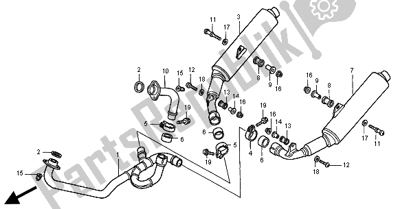 Tutte le parti per il Silenziatore Di Scarico del Honda VTR 1000F 2000