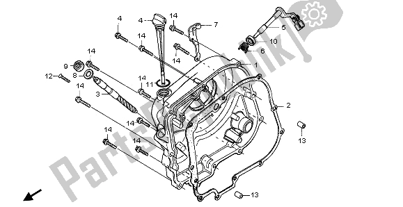 All parts for the Right Crankcase Cover of the Honda CB 250 1997