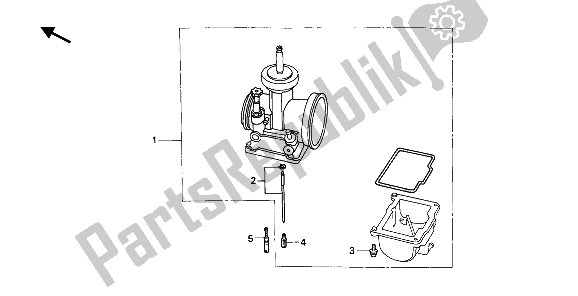 Tutte le parti per il Kit Parti Opzionali Carburatore Eop-1-1 del Honda CR 125R 1985